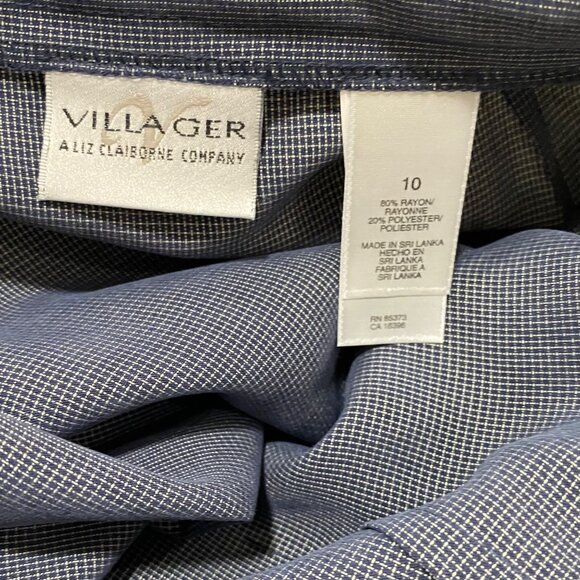 Villager Career Essentials Blue Checked Knee-Length Skirt Size 10 NWT - Picture 5 of 5